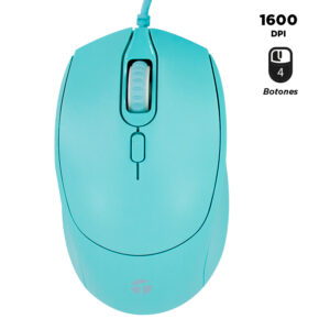 Mouse óptico TEROS TE-1227S, 800-1200-1600 DPI, USB, 4 botones, color verde – Precio Perú | Redytec Perú