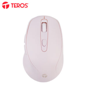 Mouse inalámbrico TEROS TE-1234S, 2.4GHz, 6 botones, USB, rosado
