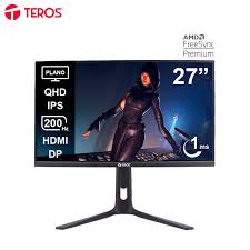 Monitor Plano Gaming TEROS TE-2754G, 27" QHD IPS, 200Hz, 1ms, HDMI, DP, AUDIO OUT