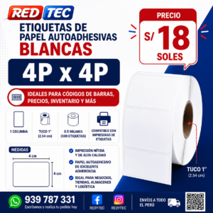 Etiquetas Blancas 4P x 4P