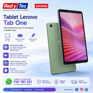 Tablet Lenovo Tab One TB305FU 8.7" HD | 4GB RAM | 128GB | Android 14 | MediaTek Helio G85